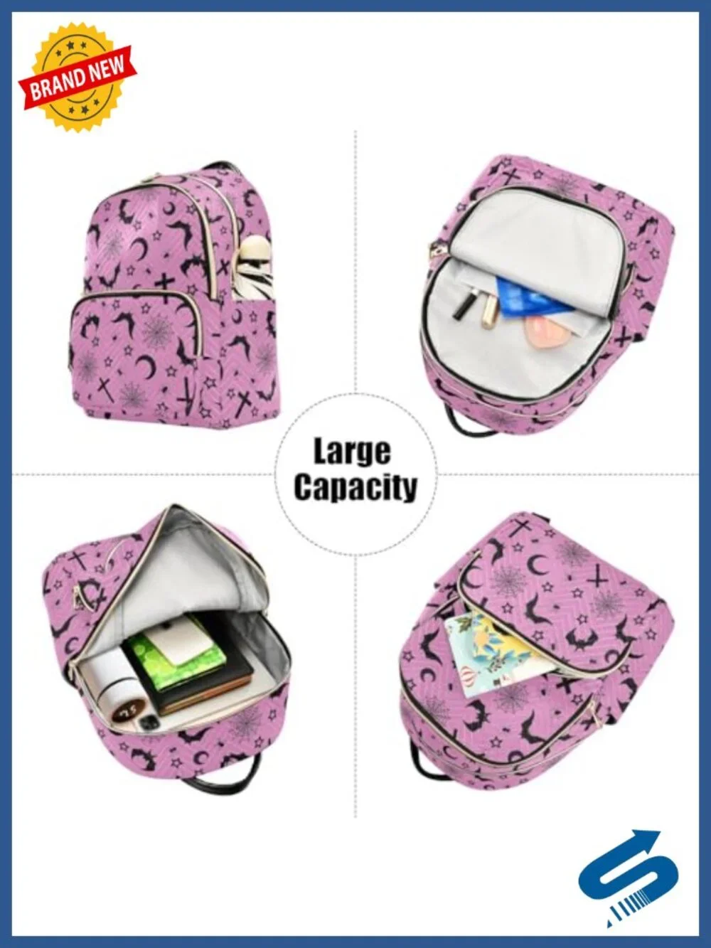 Quilted Polyester Mini Backpack Purse for Women Daypack